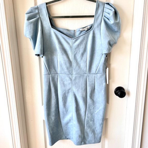 NWT HAUTE MONDE Velvet-Like Pleated Puff Shoulder Sheath Dress—SZ. XL - Picture 8 of 10